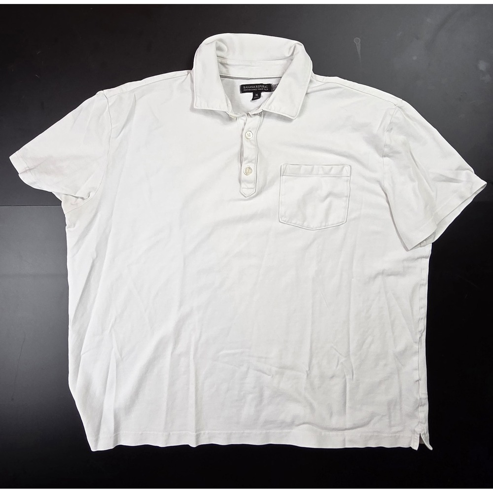 Banana Republic White Performance Pique Polo Men's Size XL